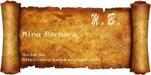 Mina Barbara névjegykártya